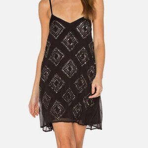 Amuse society black geometric beaded dress.